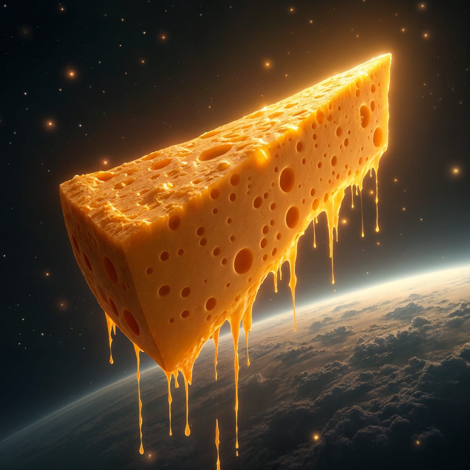 Giant Cheese Wedge Melts Drifting From Space