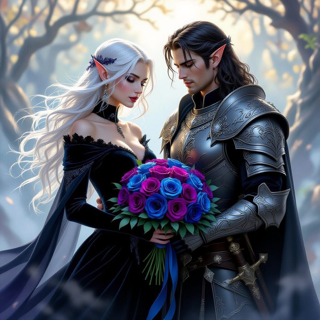 Elf Necromancer and Paladin in Ethereal Mist