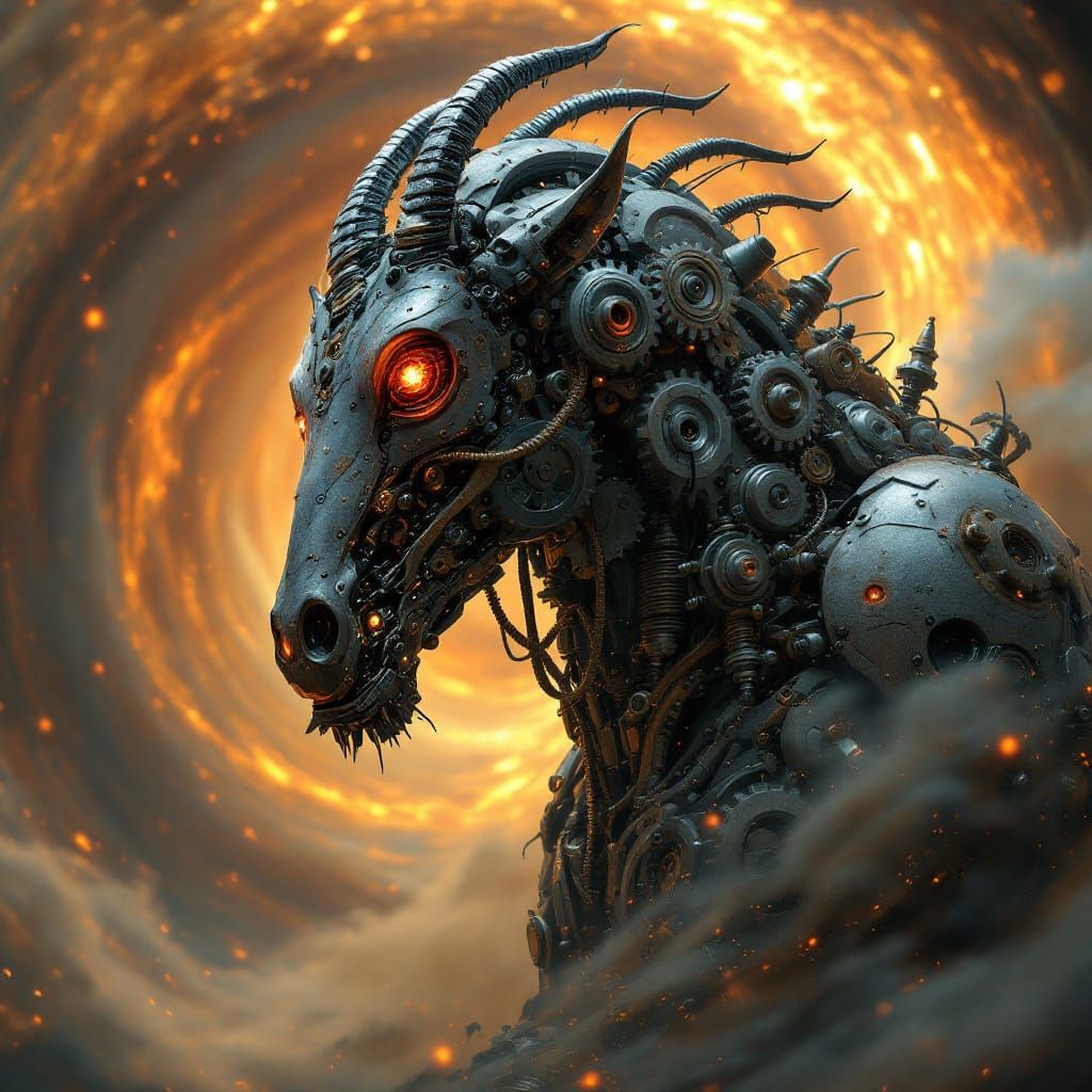 Mechanical Centaur Chiron: Gears and Fire