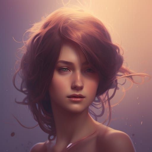 Hyperdetailed Portrait of French Girl in Art Nouveau Style