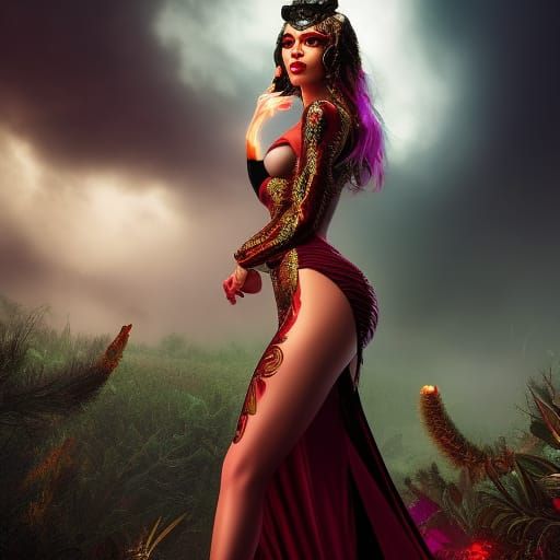 Intricate Portrait of Alluring Woman in Hyperdetailed Style