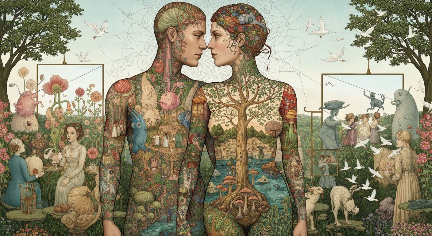 Surreal Garden Party in Fantasy Mindscape