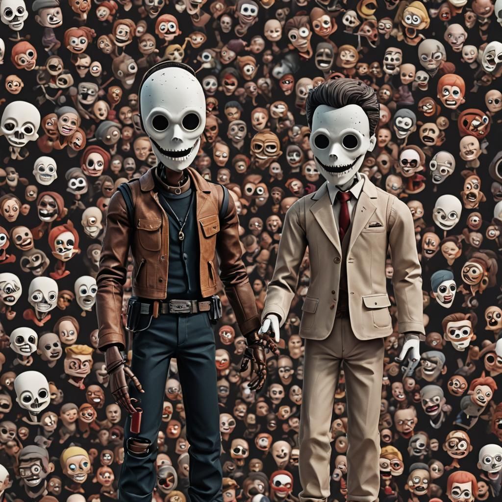 Stick Figures Conversing: Detailed Matte Painting