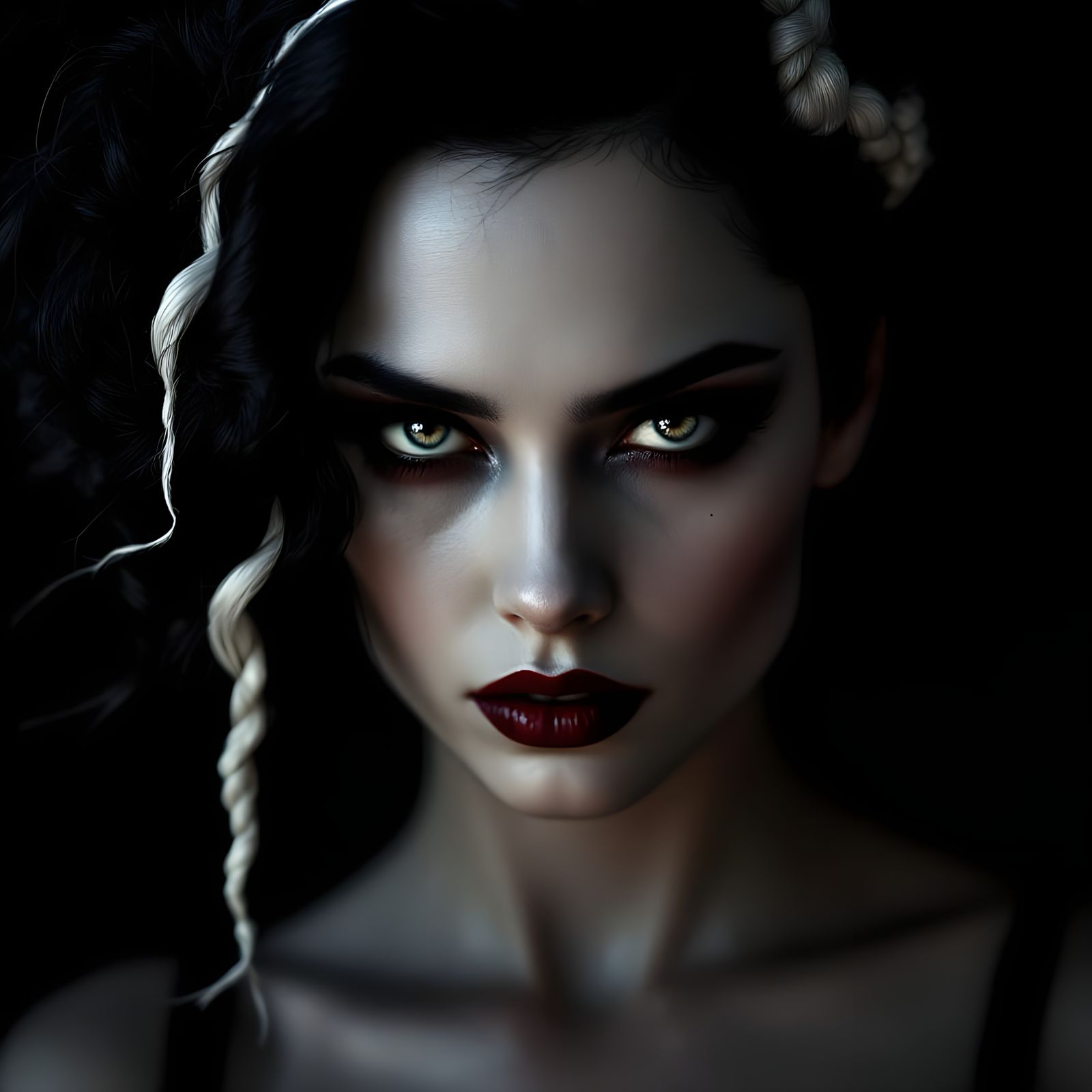 Gothic Goddess in Dark Elegance