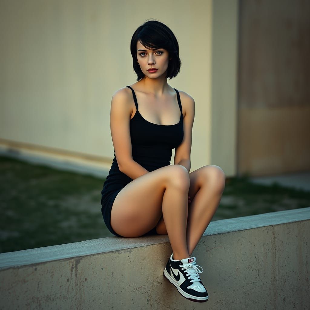 Woman with Porcelain Skin in Cinematic Lighting