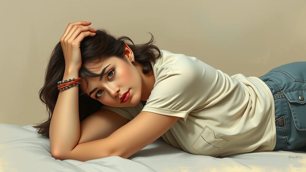 Woman Reclining in Dreamy Artistic Portrait