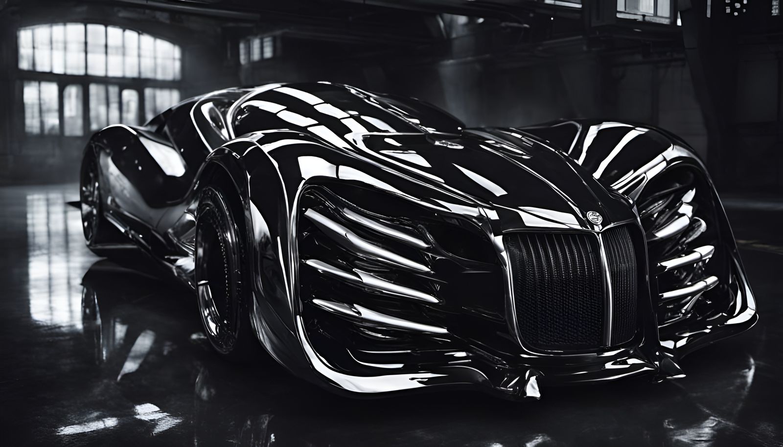 Futuristic Darth Vader Car in HR Giger Style