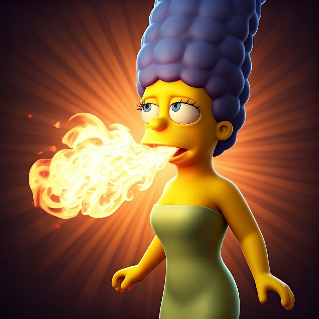 Simpsons Matriarch Unleashes Blazing Fury in Cyberpunk Conce...