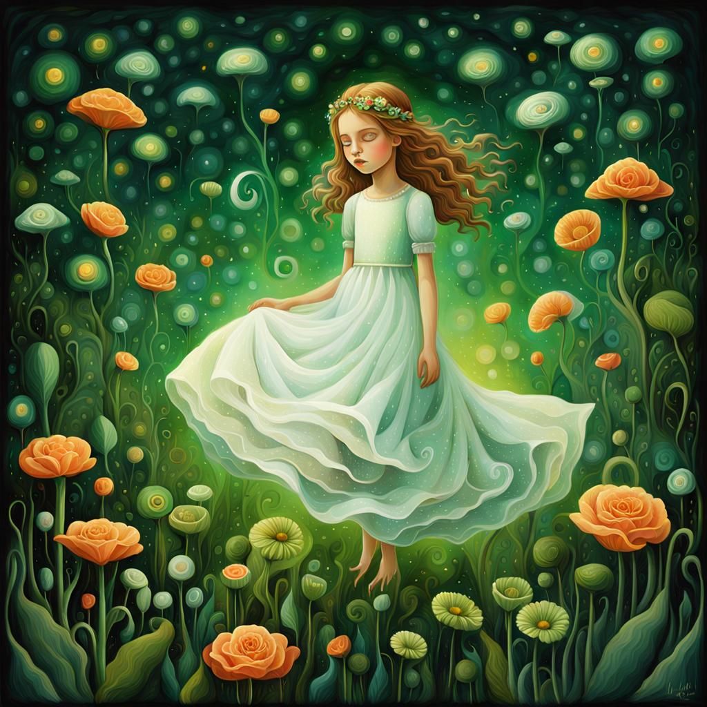 Magical Girl's First Breath: A Fairytale Painting