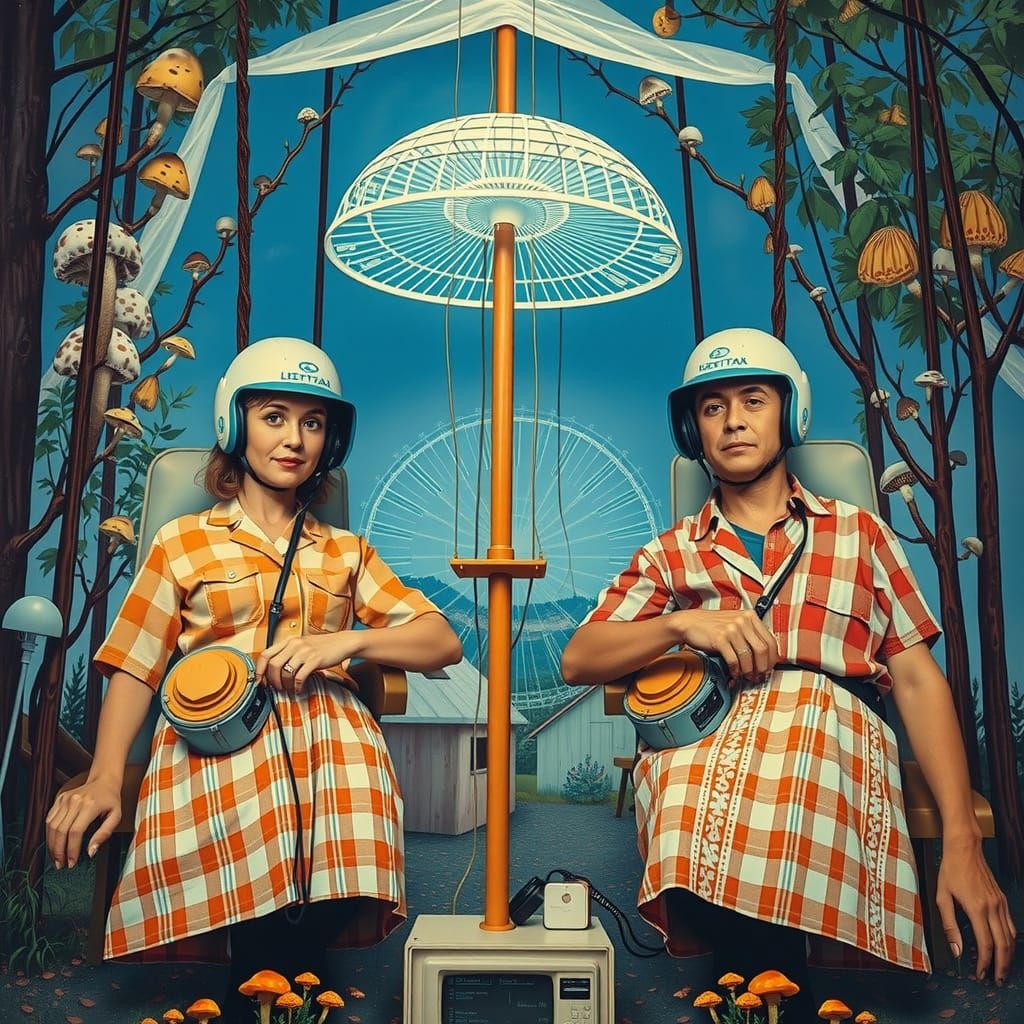 Peruvian-Americans Repairing Vintage Computer, Snapshot Styl...