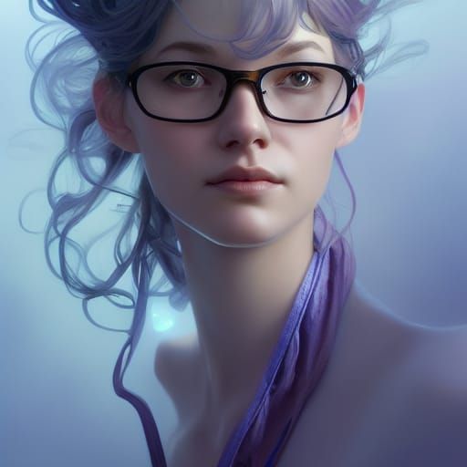 Auburn Author Portrait in Art Nouveau Style