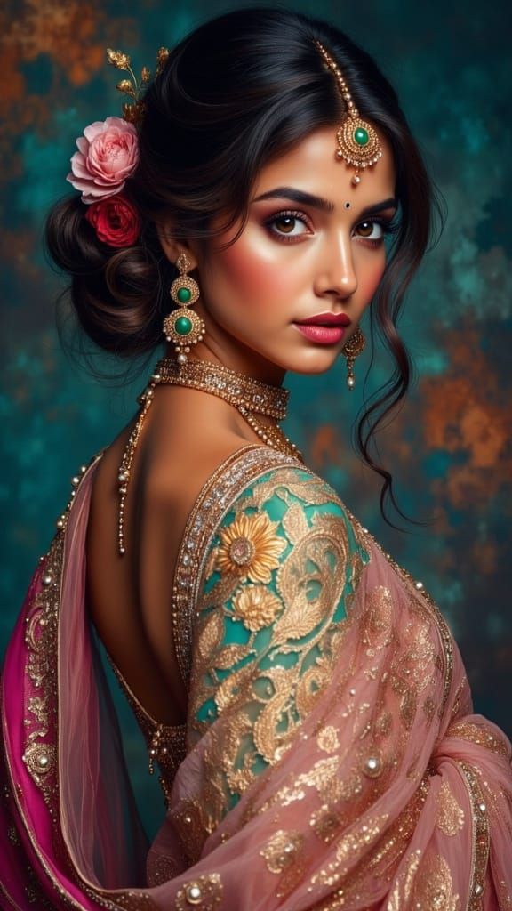Elegant Indian Woman in Traditional Dress