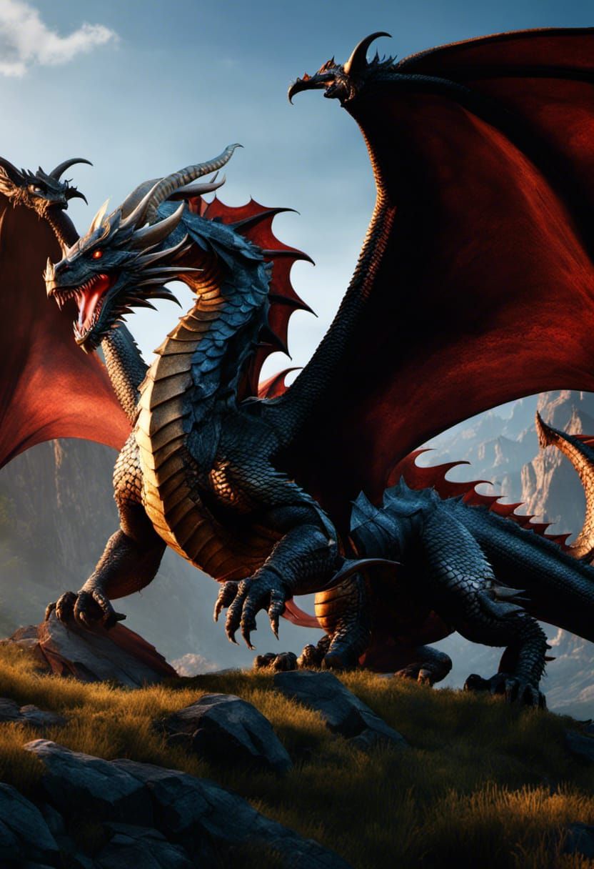 Saint George and the dragon in battle