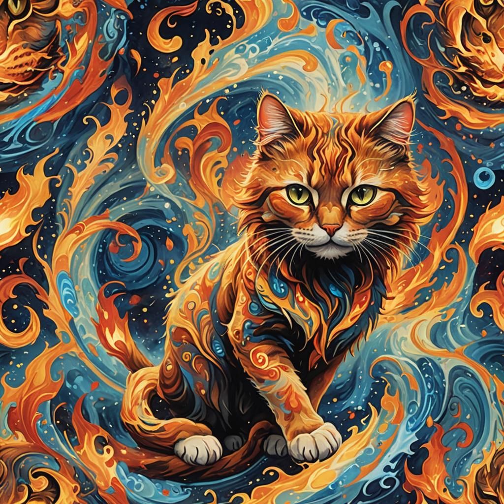 Elemental Cat: A Dynamic Representation of Nature