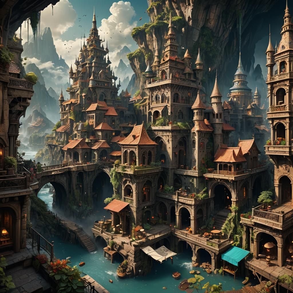 Fantastical Landscape in Detailed Matte Painting