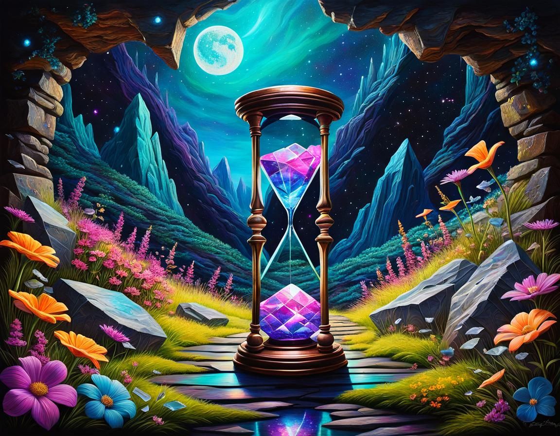 Hourglass of Dreams in Dragon's Lair: Impasto Painting