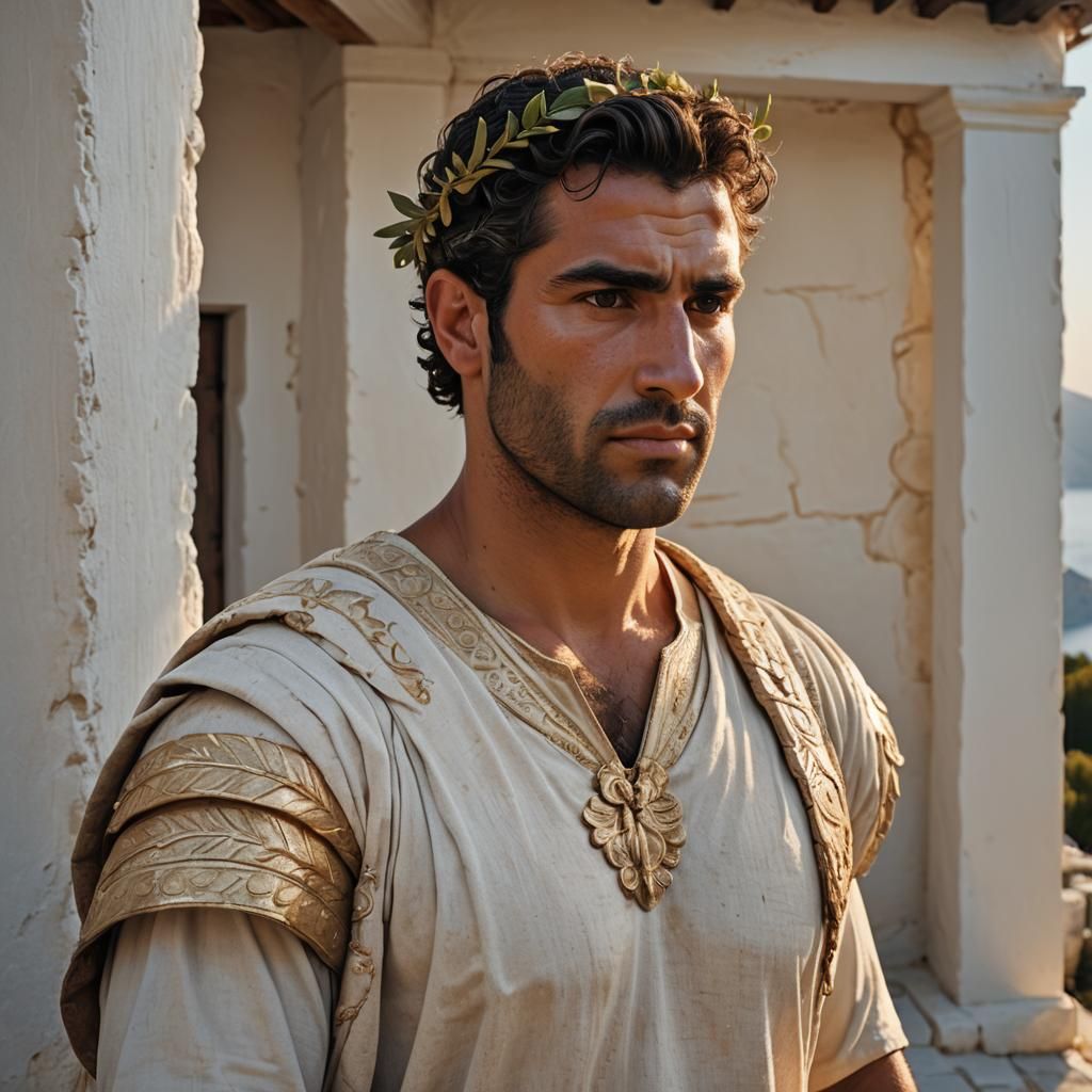 Greek Man Portrait in Hellenistic Style
