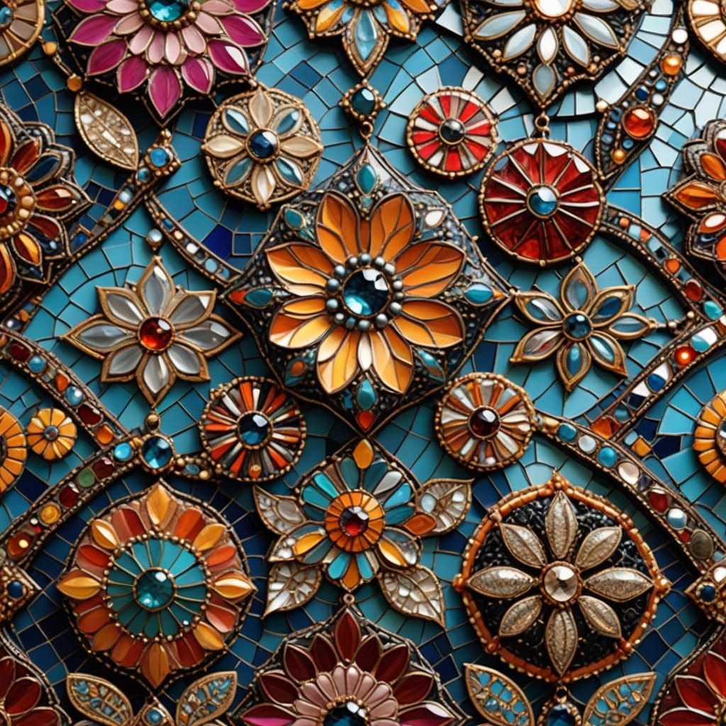 Luxurious Avant-Garde Art in Metallic Mosaic