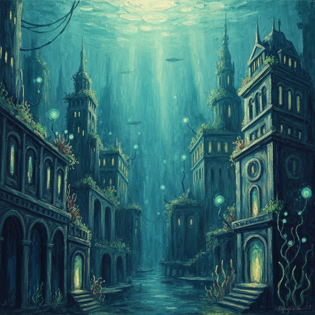 Underwater City in Expressionist Style