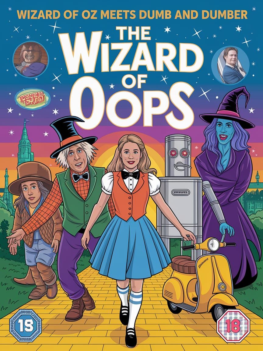 Spoof DVD Cover "The Wizard of oops" Wizard of oz meets Dumb and Dumber