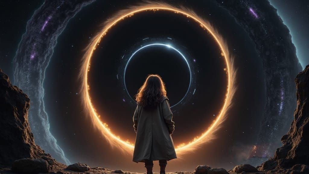 Stunning Black Hole with Planetary Rings