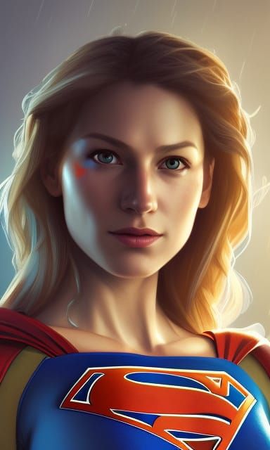 Hyperdetailed Supergirl Portrait in Dynamic Lighting