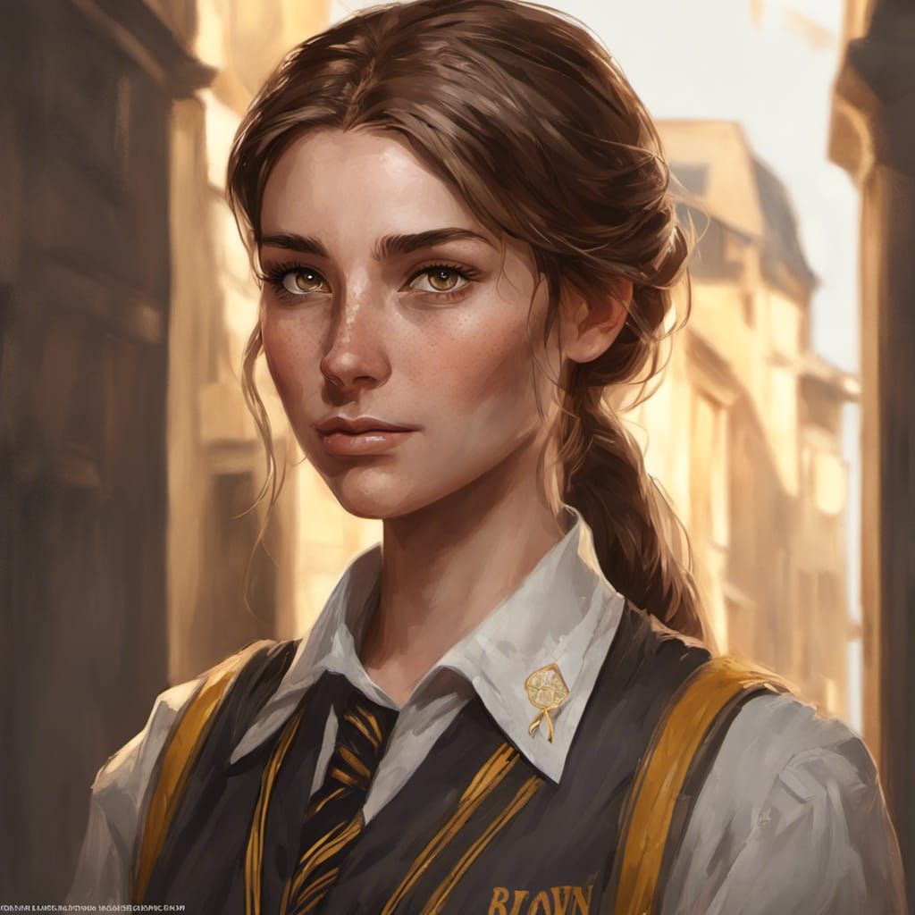 Detailed Portrait of a Hufflepuff Student