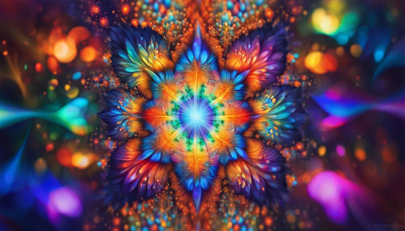 Soul's First Incarnation: Psychedelic Iridescent Acrylic Art