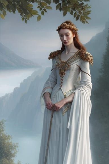 Elegant Corsican Woman Portrait in Detailed Digital Art