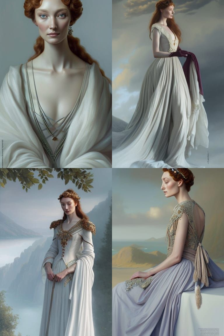 Elegant Portrait of Eleanor Tomlinson in Corsican Dress