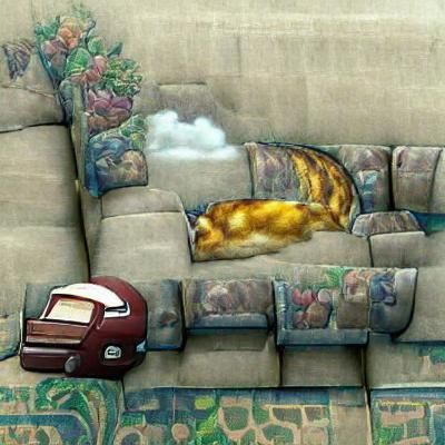 Sleeping Cat on Couch: A Moment of Serenity