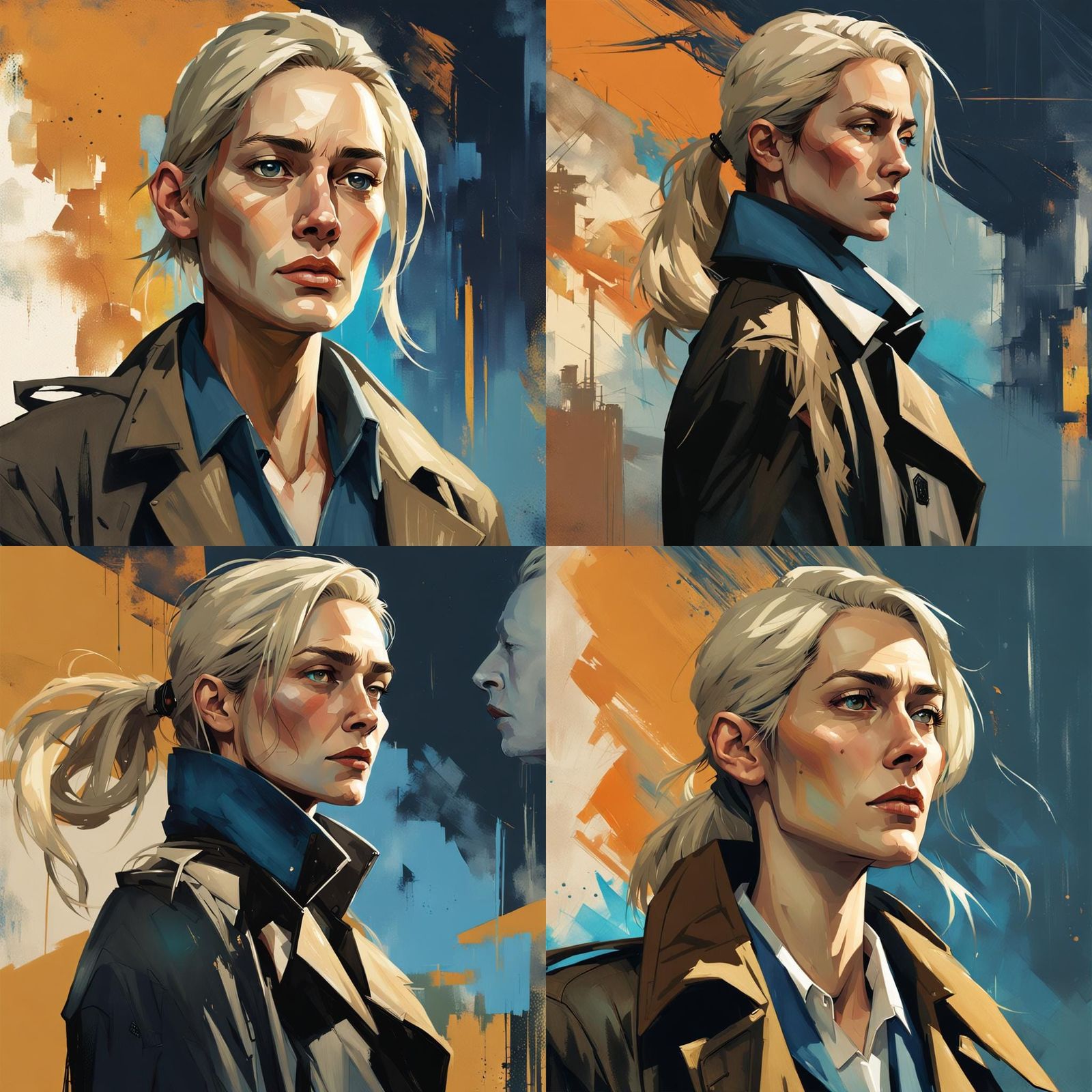 Woman's Portrait in Disco Elysium Game Style