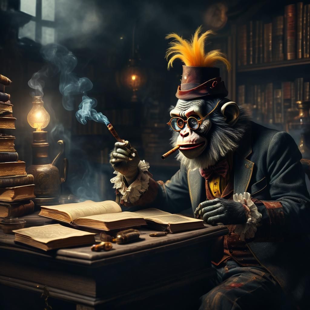 19th Century Zombie Monkey Monster Clown Scholar
