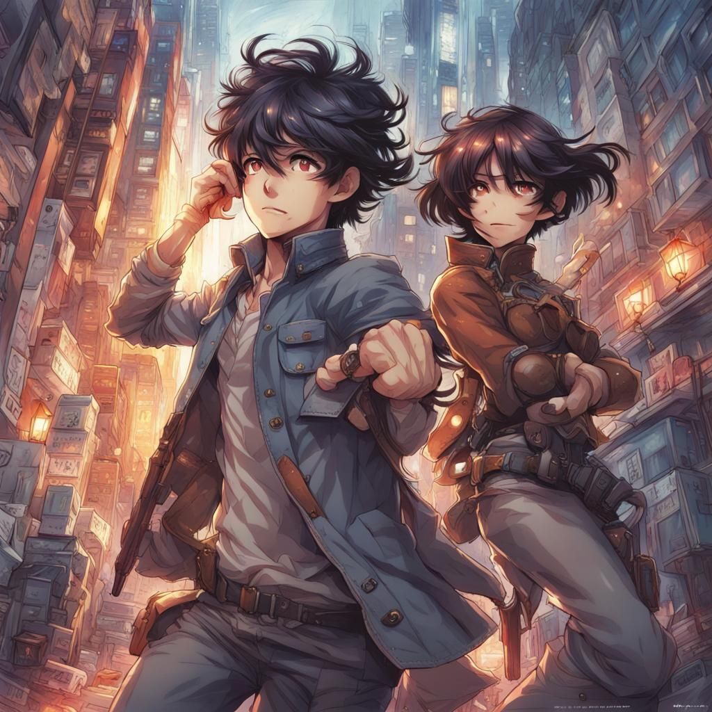Anime Key Visual in Japanese Manga Style