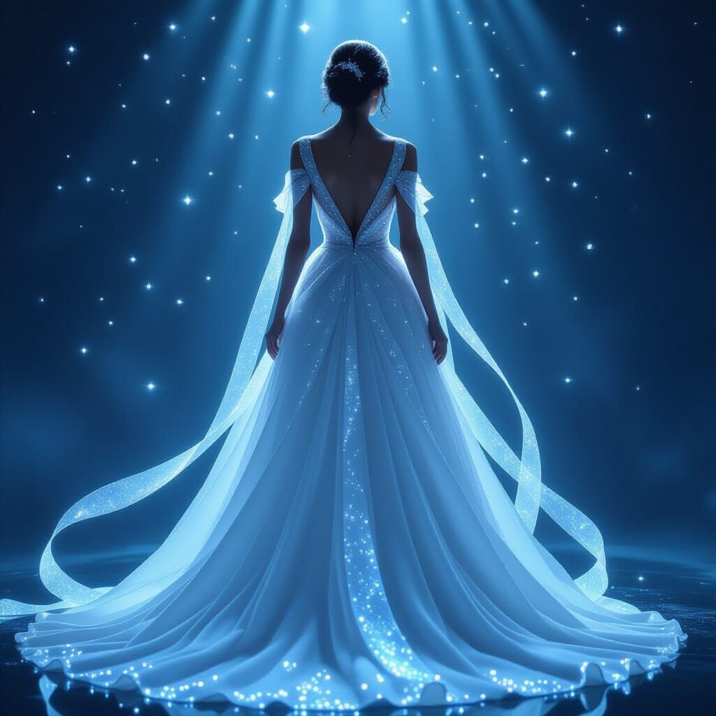 Ethereal Starlight Gown: A Cinematic Fantasy