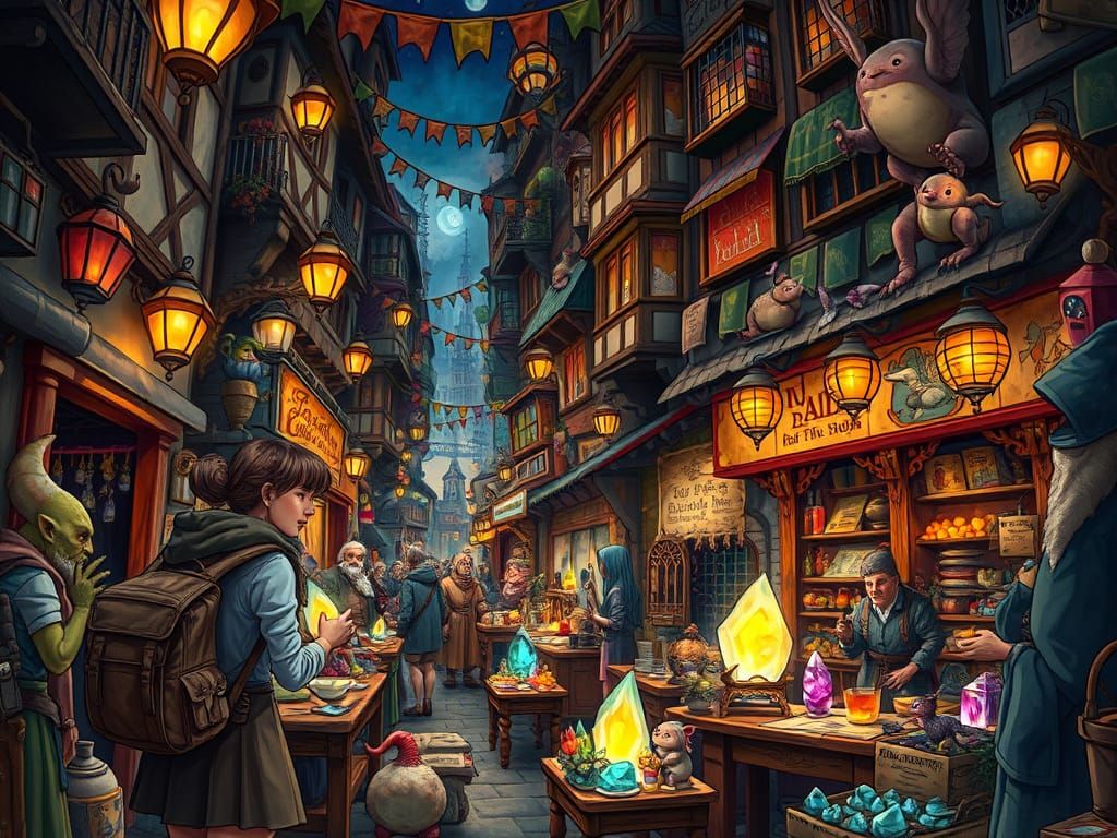 Magical Marketplace in a Fantasy City
