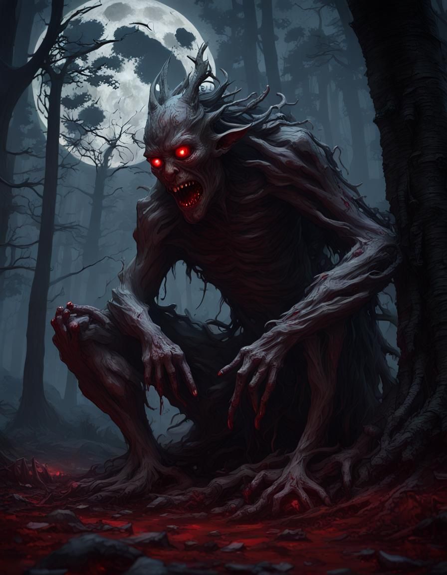 Bogeyman Feast in Dark Fantasy Forest