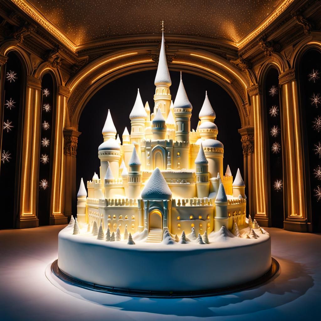 Massive White Chocolate Cake Sculpture