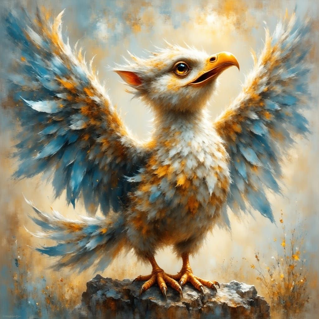 Majestic Baby Air Griffin in Ethereal Realism