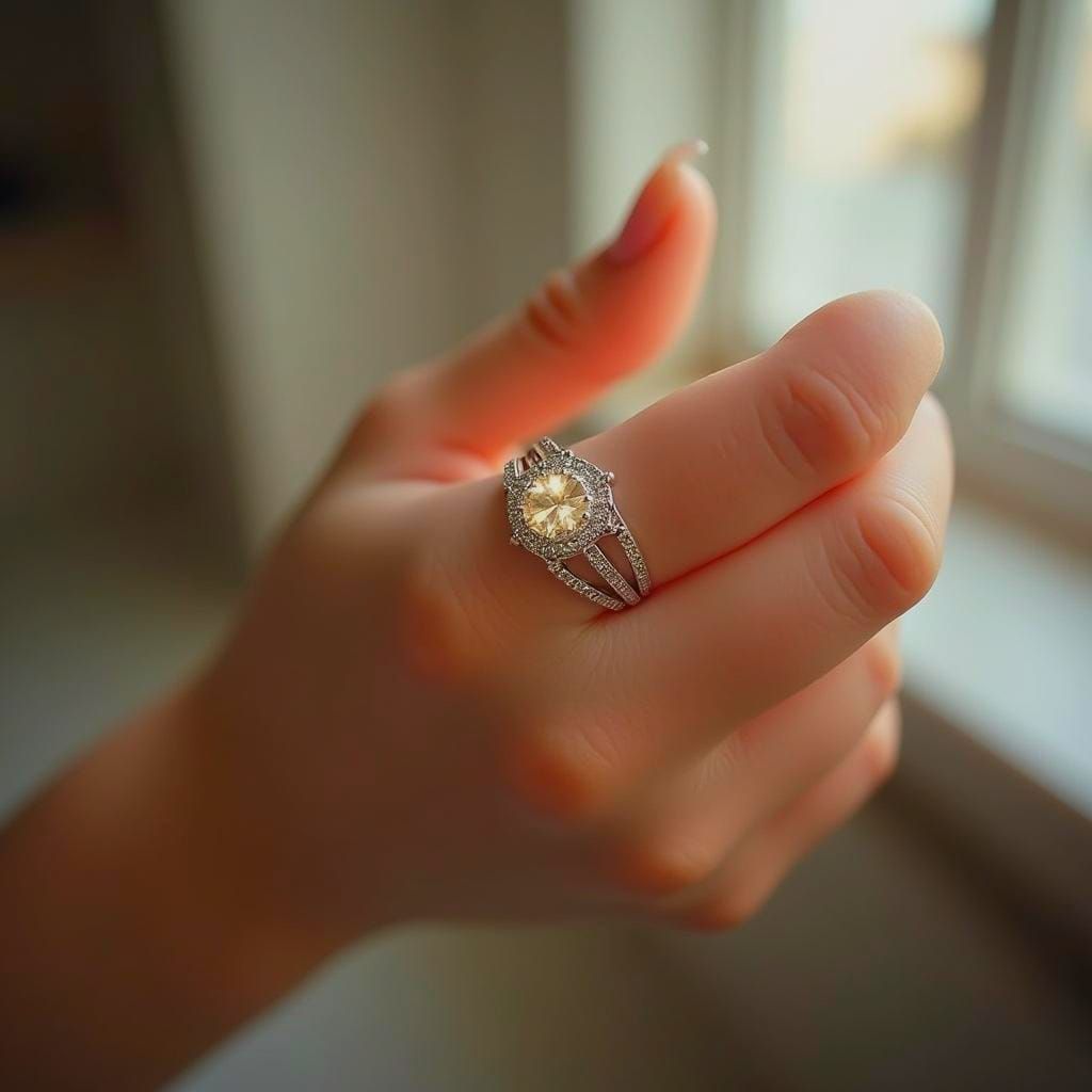 Elegant Silver Smart Ring with Hologram Projection