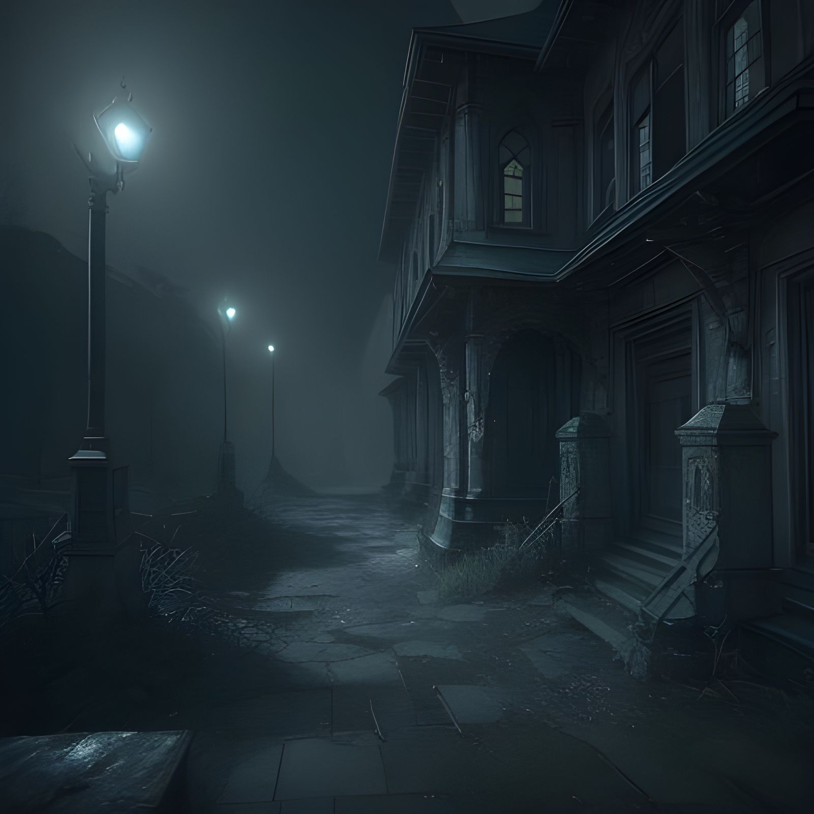 Eerie Places in 3D Game Cinematic Style