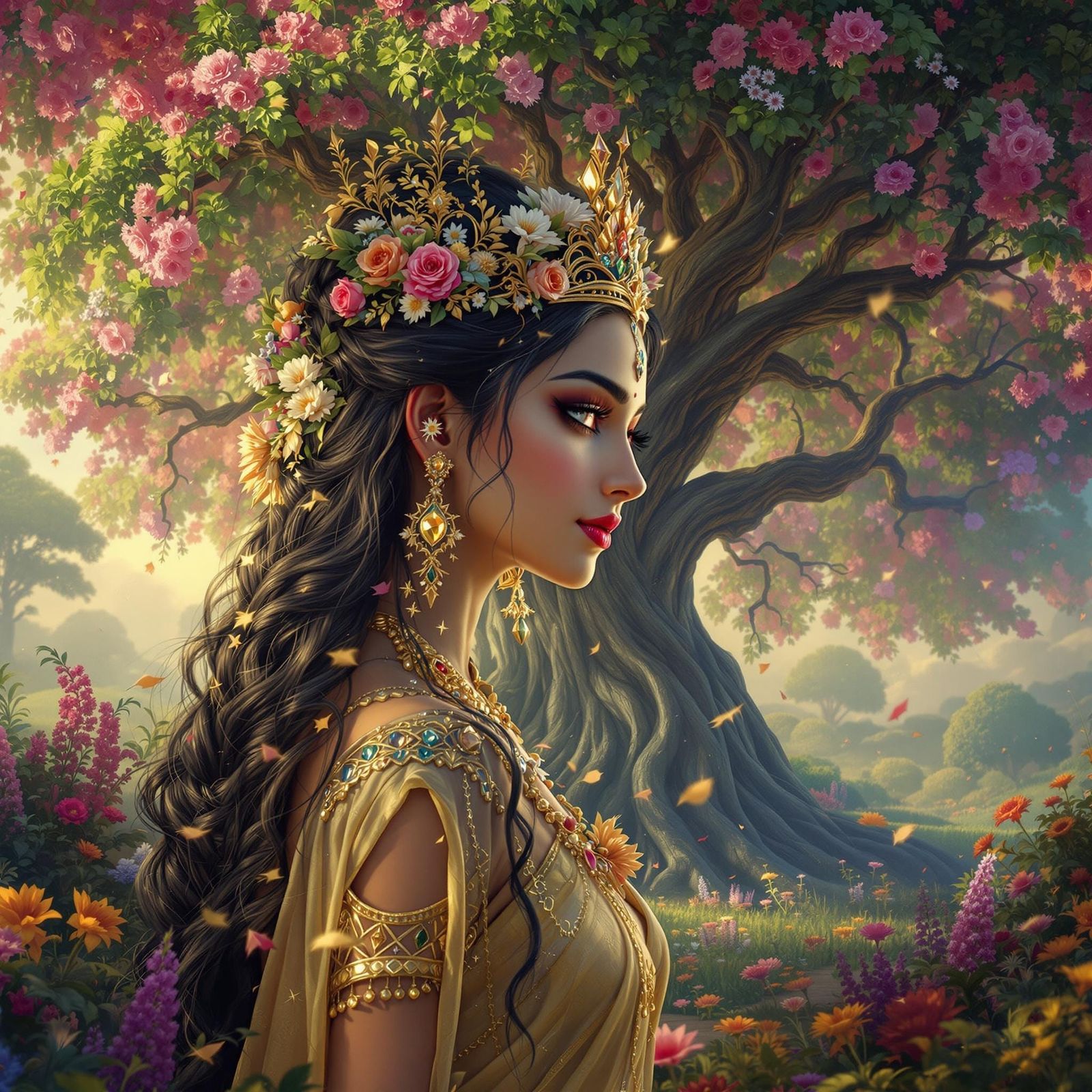 Fantasy Princess in Enchanted Landscape