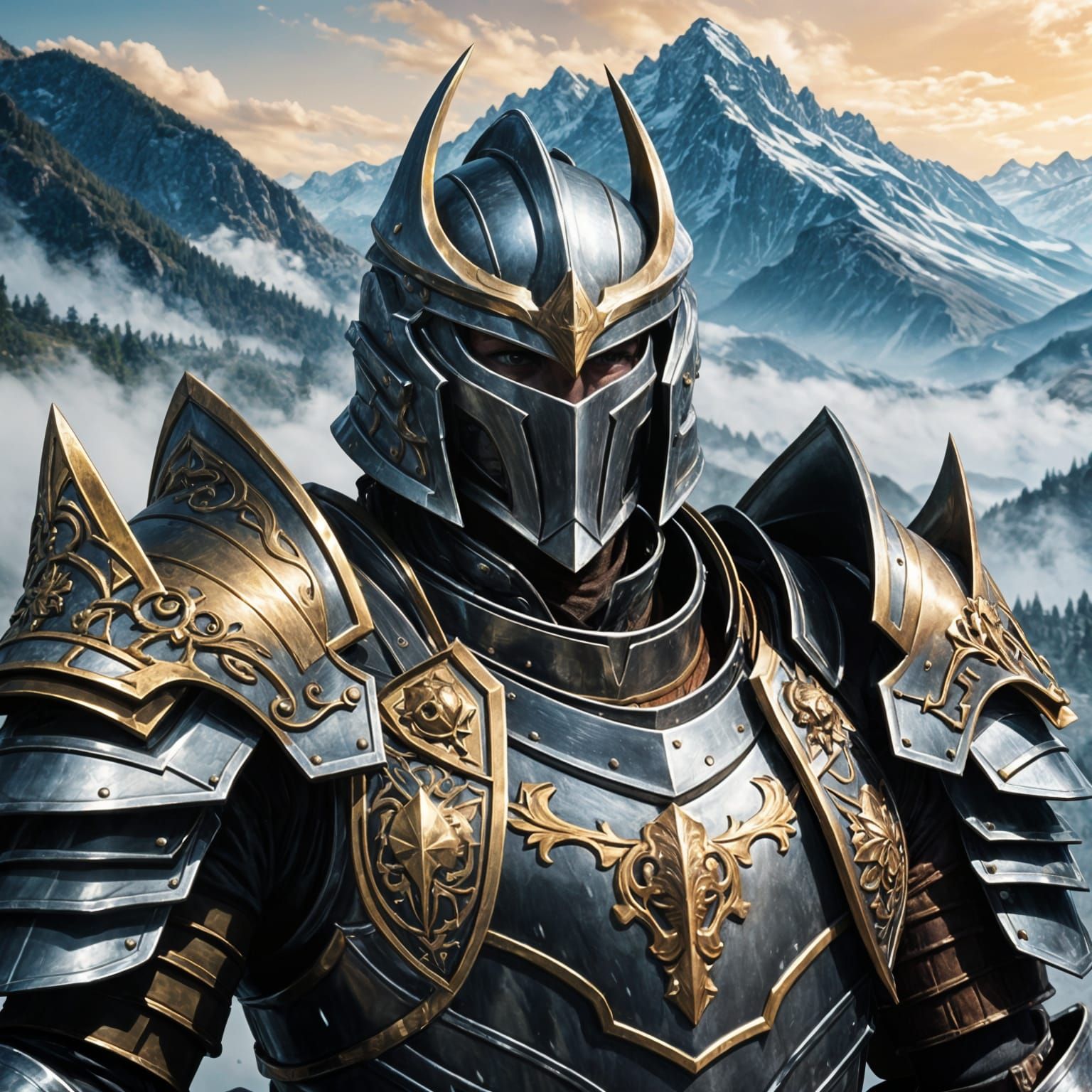 Epic Knight Warrior Portrait in Dramatic Digital Art Style