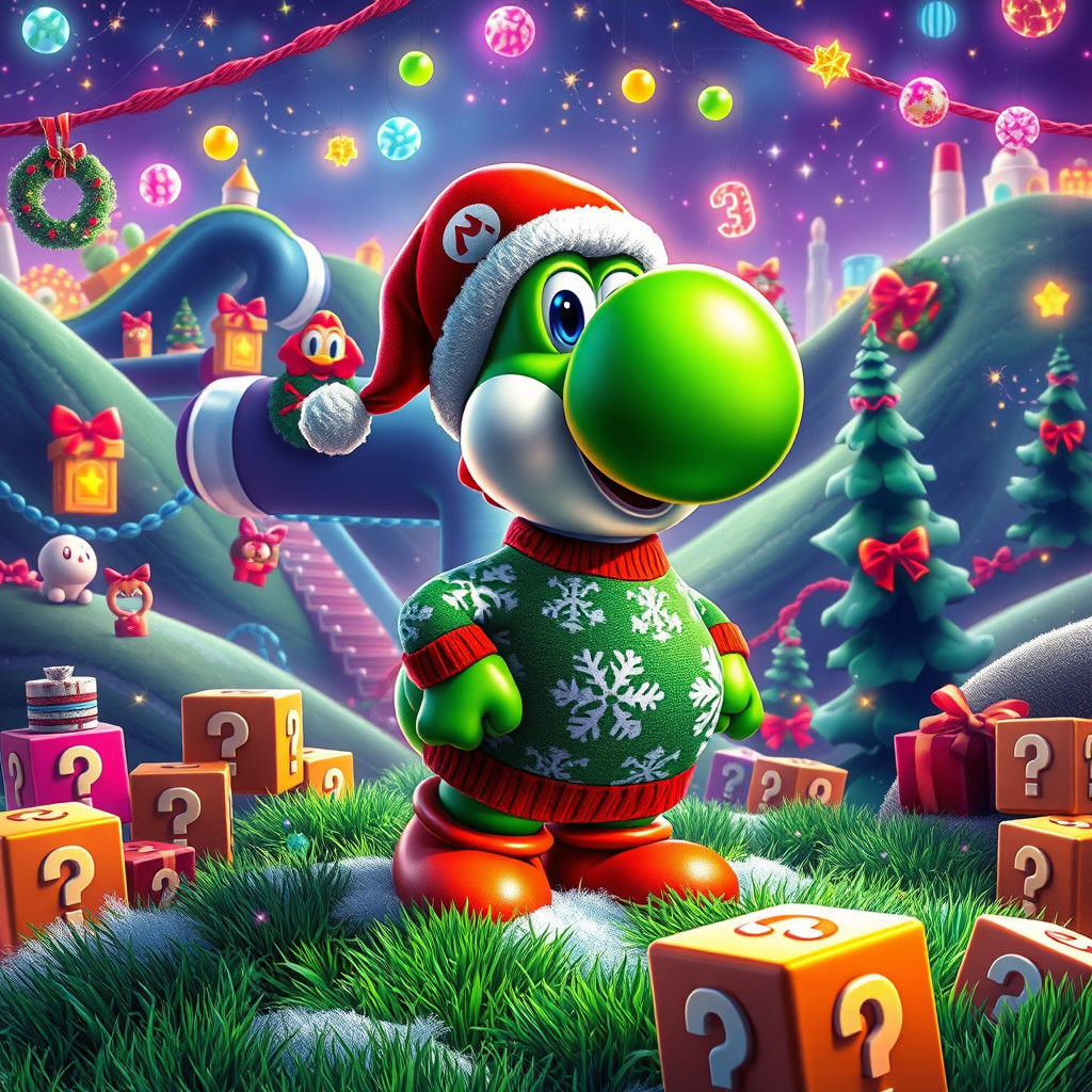 Yoshi's Christmas in Super Mario World: Graffiti Art