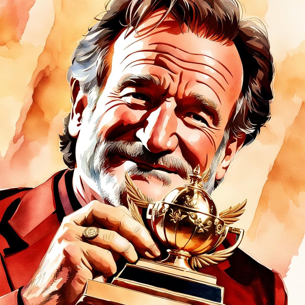 Robin Williams at Logies: Watercolor Pop Art