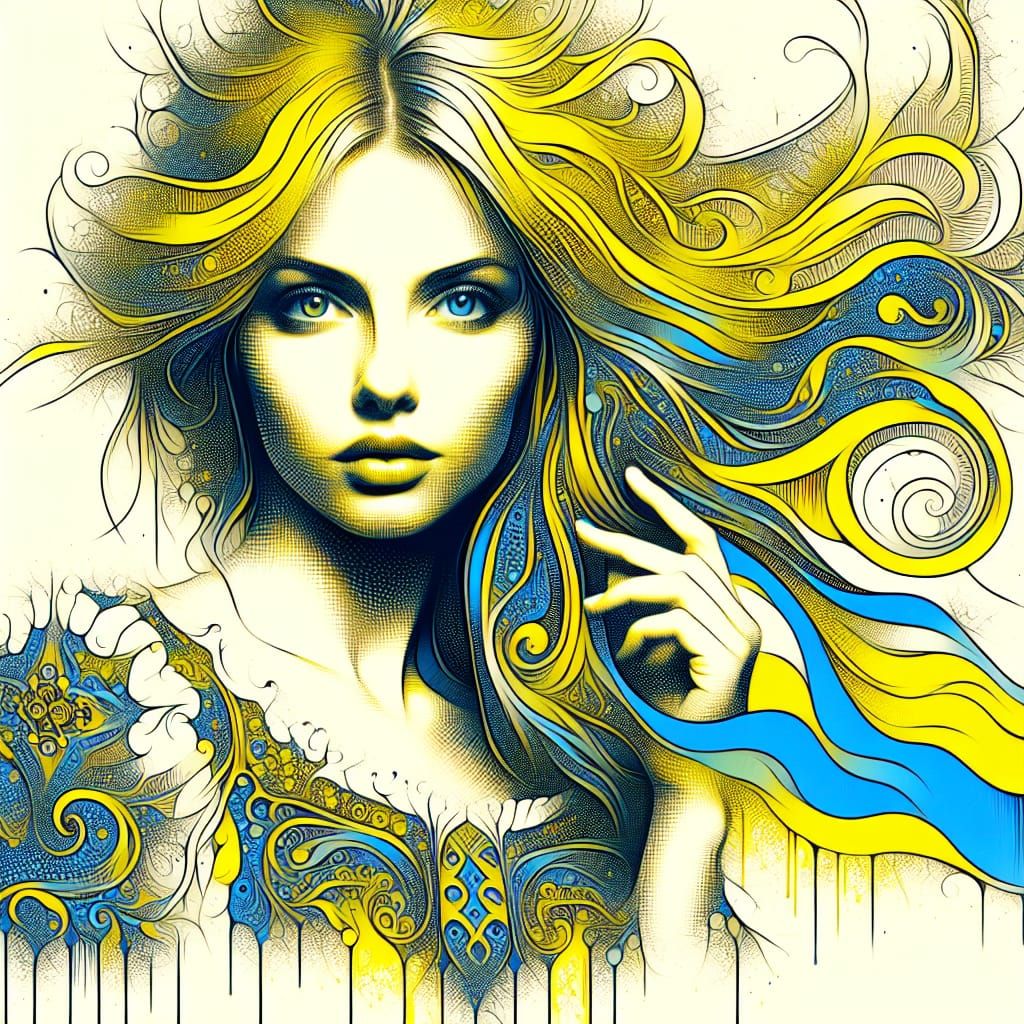Ukrainian Woman Portrait in Fantasy Art Style