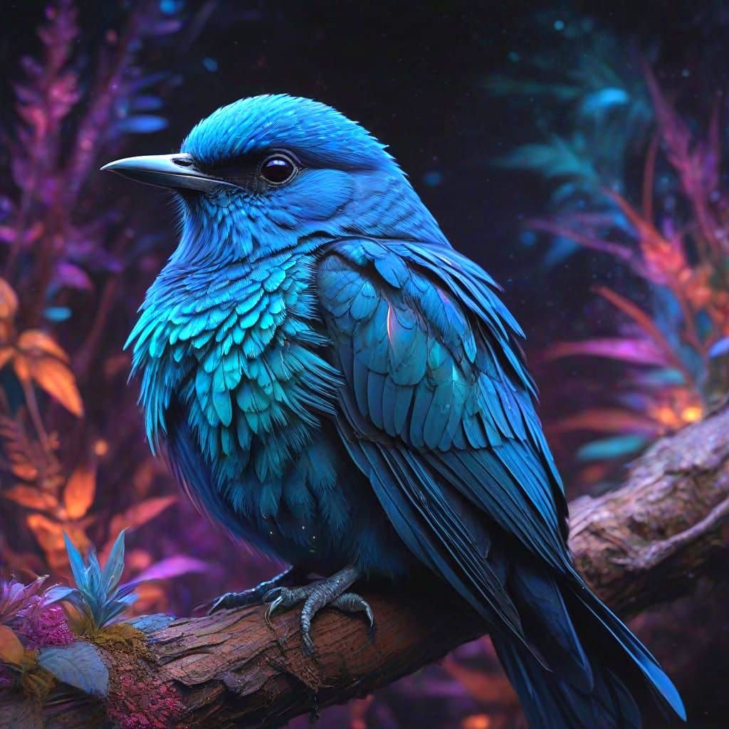 Ethereal Cosmic Bird Radiates Stardust and Cosmic Light