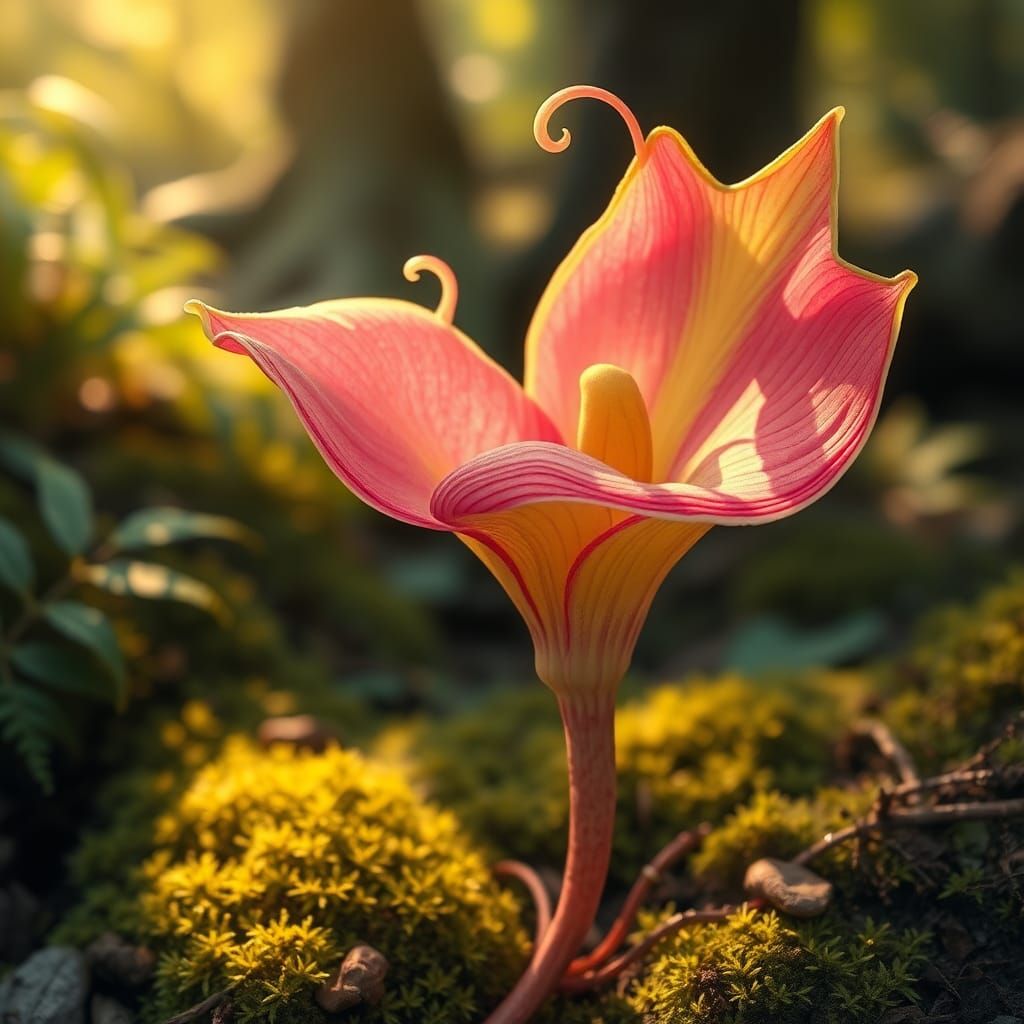 Exotic Flower in Dreamy Whimsical Style