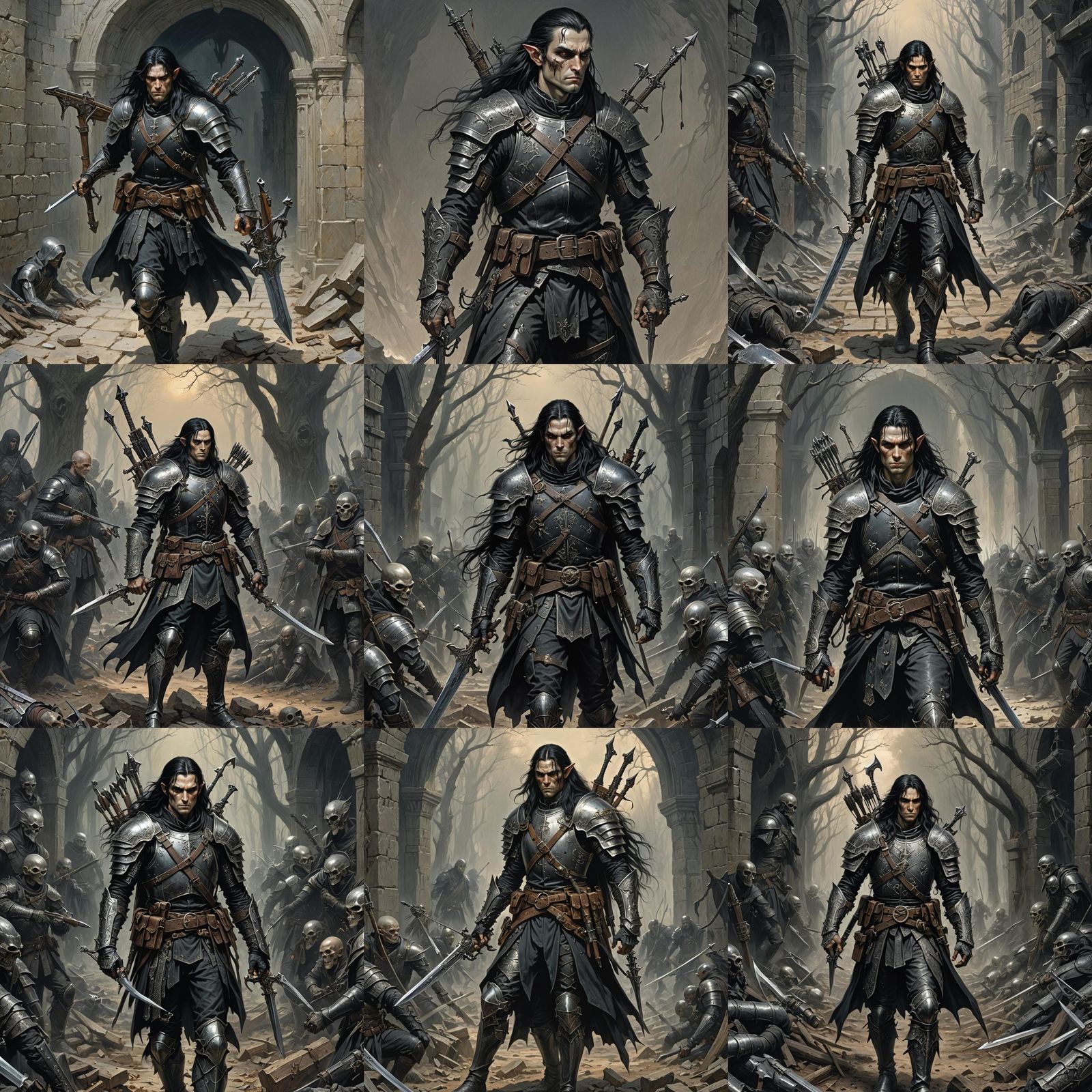 Shadow Elf Warrior with Crossbows