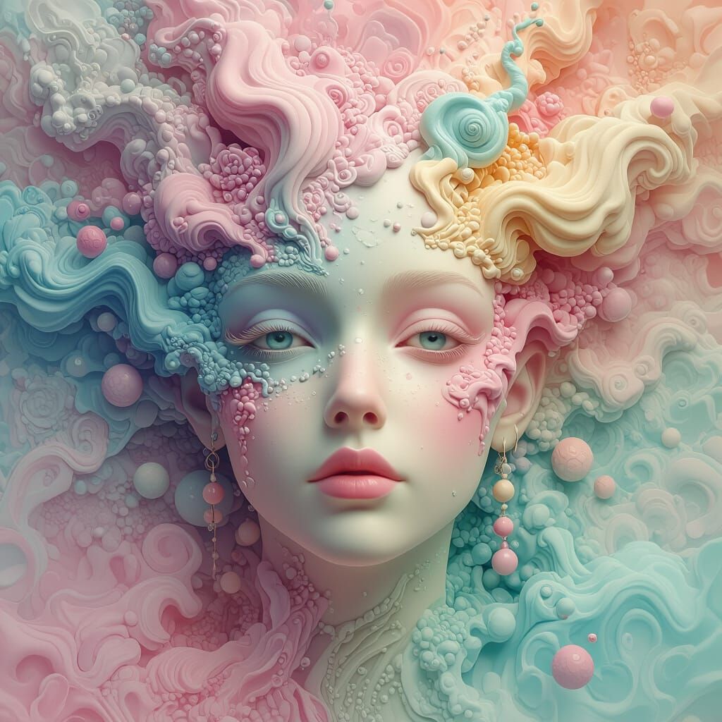 Dadaism Painting with Pastel Colors and Airbrush